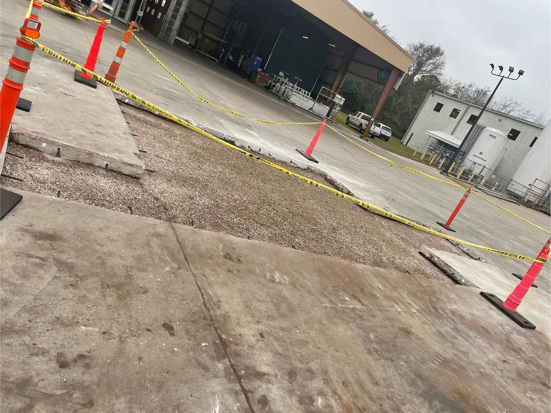 Patched cleared for concrete pouring on commercial lot