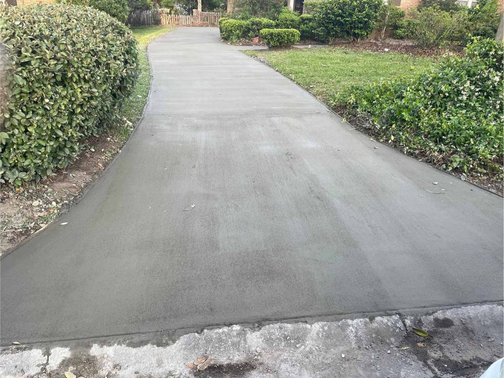 New concrete driveway