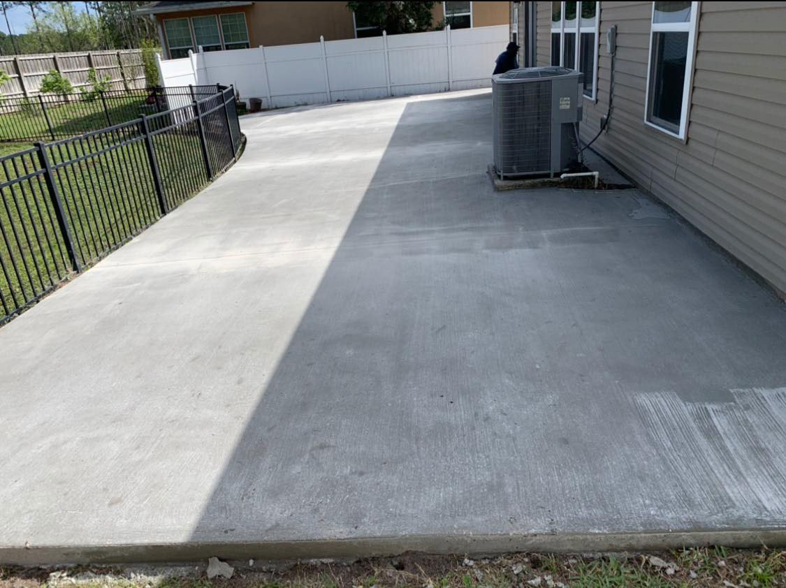 New concrete patio
